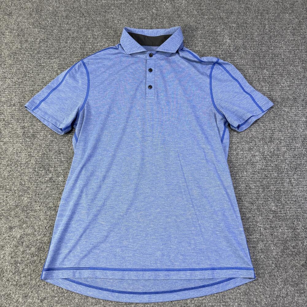 Lululemon Polo Shirt Mens Medium Blue Heather Performance Golf Athletic